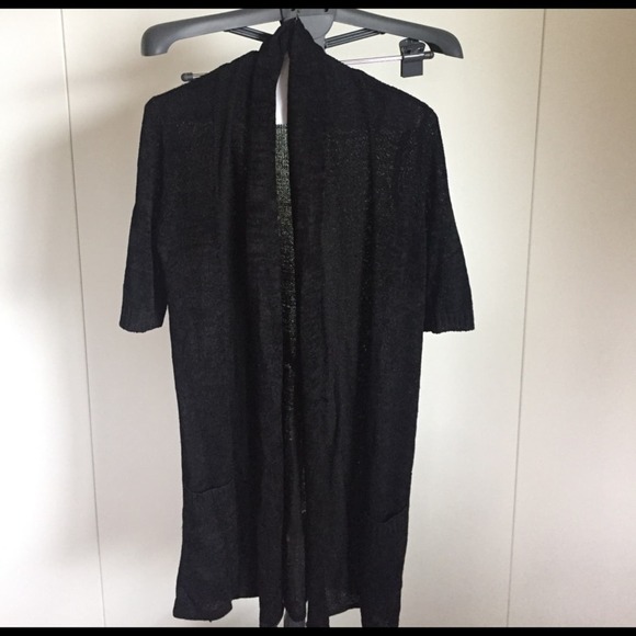 CALVIN KLEIN Black Mesh Cardigan - Picture 2 of 6